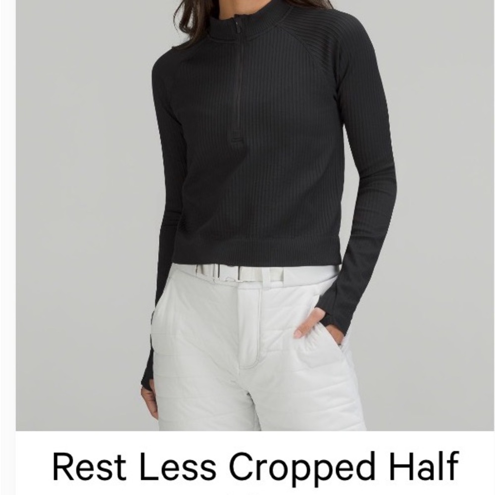 lululemon rest less cropped half zip